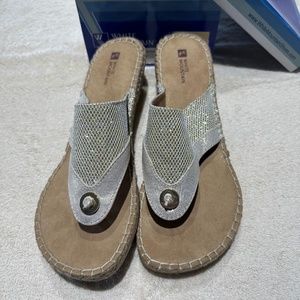 White Mountain Gold Sandals